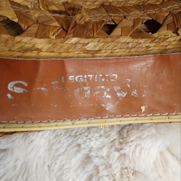 Vintage Legitimo Sahuayo Hand Woven Straw Mexican Cowboy Hat W Leather Beads - Picture 5 of 5